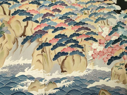 平和屋着物■豪華黒留袖　作家物　立波花松文　枝梅　正絹　逸品　DABJ2557ya