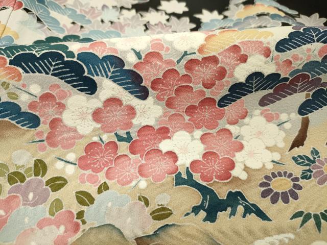 平和屋着物■豪華黒留袖　作家物　立波花松文　枝梅　正絹　逸品　DABJ2557ya
