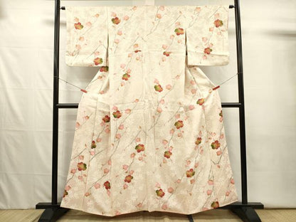 平和屋着物■上質な小紋　絞り　枝花文　正絹　逸品　DABJ2558ya