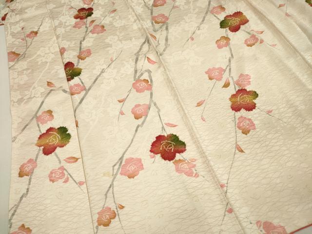 平和屋着物■上質な小紋　絞り　枝花文　正絹　逸品　DABJ2558ya