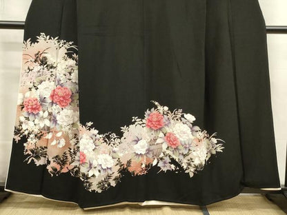 平和屋着物■豪華黒留袖　花籠文　銀彩　正絹　逸品　DABJ2559ya