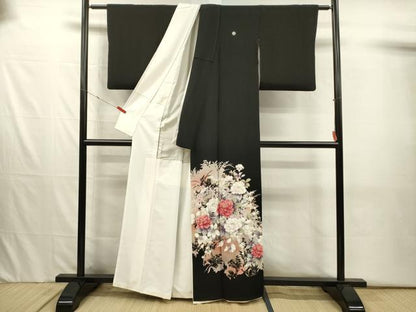 平和屋着物■豪華黒留袖　花籠文　銀彩　正絹　逸品　DABJ2559ya