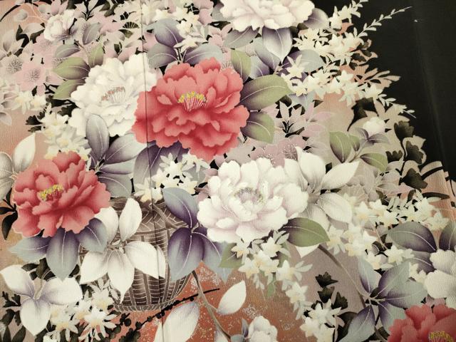 平和屋着物■豪華黒留袖　花籠文　銀彩　正絹　逸品　DABJ2559ya