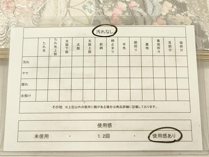 平和屋着物◎六通柄袋帯　唐織　地紙風景花文　枝梅　九百錦　プラチナ箔　正絹　逸品　DABJ2571ya