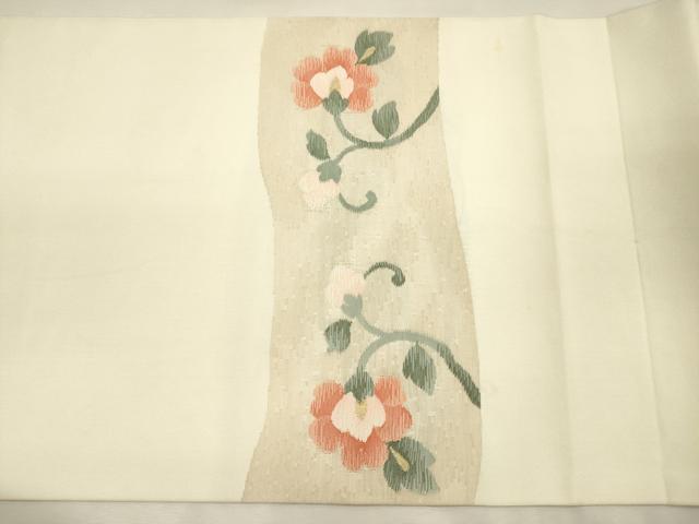 平和屋着物◎太鼓柄袋帯　すくい織　動物人物花文　金糸　正絹　逸品　DABJ2607ya