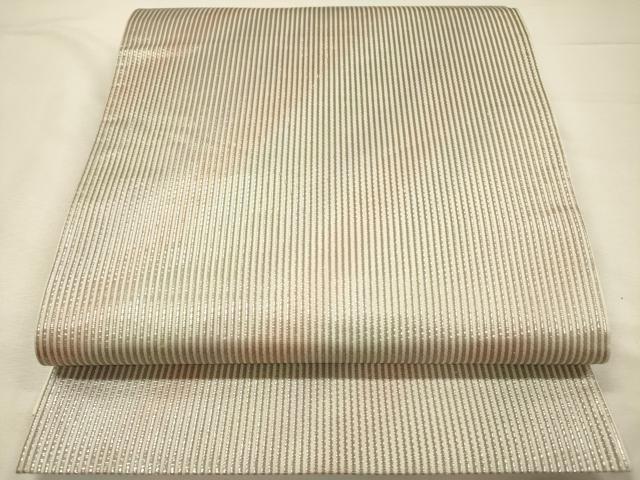平和屋着物◎全通柄袋帯　霞間道　プラチナ　染の柳流　正絹　逸品　DABJ2616ya