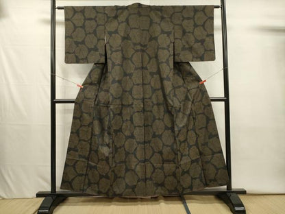 平和屋着物■本場大島紬　舞花文　正絹　逸品　未使用　DABJ2621ya