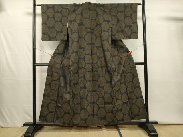 平和屋着物■本場大島紬　舞花文　正絹　逸品　未使用　DABJ2621ya