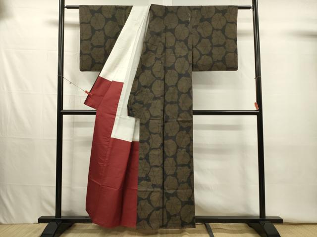 平和屋着物■本場大島紬　舞花文　正絹　逸品　未使用　DABJ2621ya