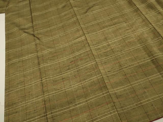 平和屋着物■上質な紬　横段文　正絹　逸品　DABJ2623ya