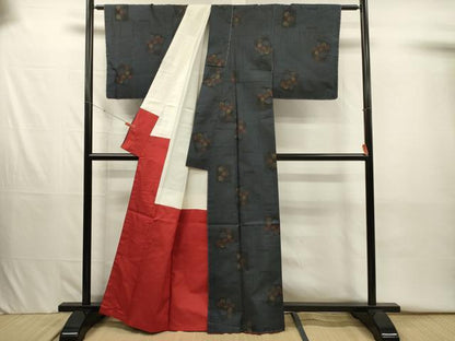 平和屋着物■本場大島紬　9マルキ　色紙重ね花文　正絹　逸品　未使用　DABJ2624ya