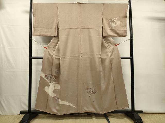 平和屋着物■訪問着　絞り　扇面花文　正絹　逸品　DABJ2637ya