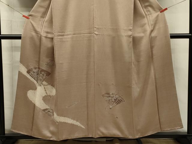 平和屋着物■訪問着　絞り　扇面花文　正絹　逸品　DABJ2637ya