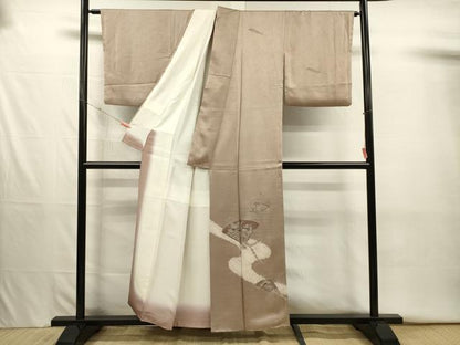 平和屋着物■訪問着　絞り　扇面花文　正絹　逸品　DABJ2637ya