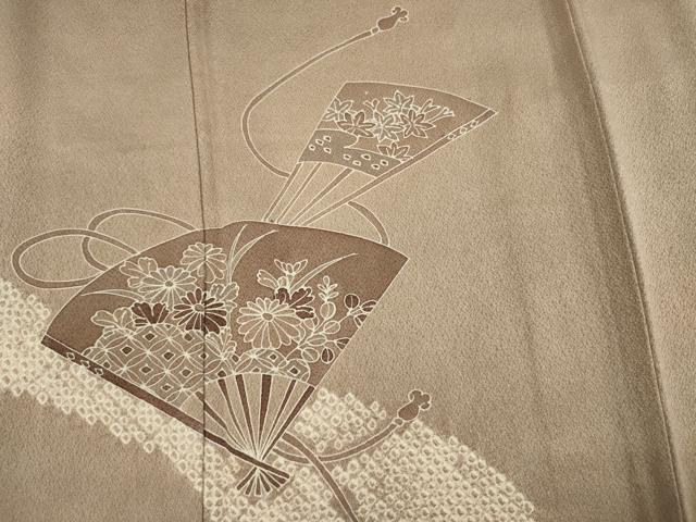 平和屋着物■訪問着　絞り　扇面花文　正絹　逸品　DABJ2637ya