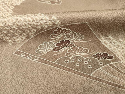 平和屋着物■訪問着　絞り　扇面花文　正絹　逸品　DABJ2637ya
