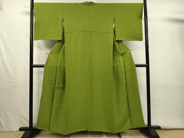 平和屋着物■中国三大刺繍　スワトウ刺繍　汕頭刺繍　総刺繍　無地絵羽訪問着　地紙花文　草色　正絹　逸品　DABJ2639ya