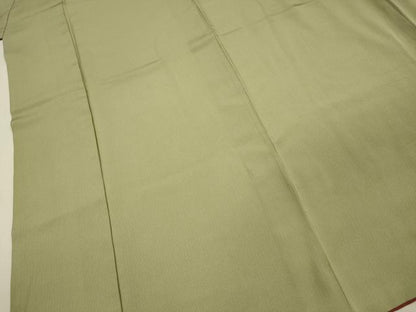 平和屋着物■江戸小紋　万筋　抹茶色×白梅鼠色　正絹　逸品　DABJ2641ya