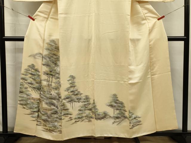 平和屋着物■訪問着　手描き　風景文　暈し染め　正絹　逸品　DABJ2642ya