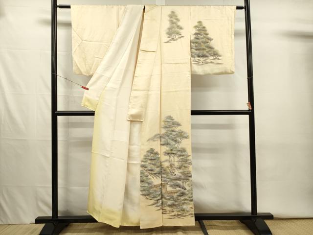 平和屋着物■訪問着　手描き　風景文　暈し染め　正絹　逸品　DABJ2642ya