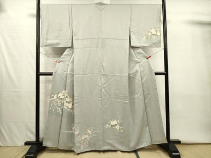 平和屋着物■訪問着　刺繍　草花文　暈し染め　金銀彩　正絹　逸品　DABJ2644ya