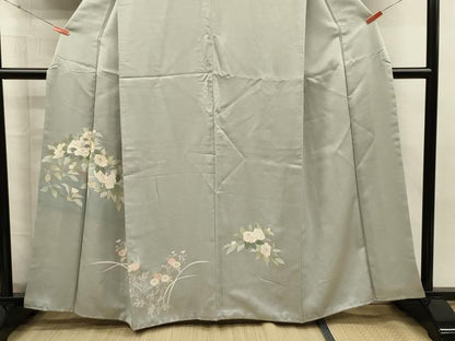 平和屋着物■訪問着　刺繍　草花文　暈し染め　金銀彩　正絹　逸品　DABJ2644ya