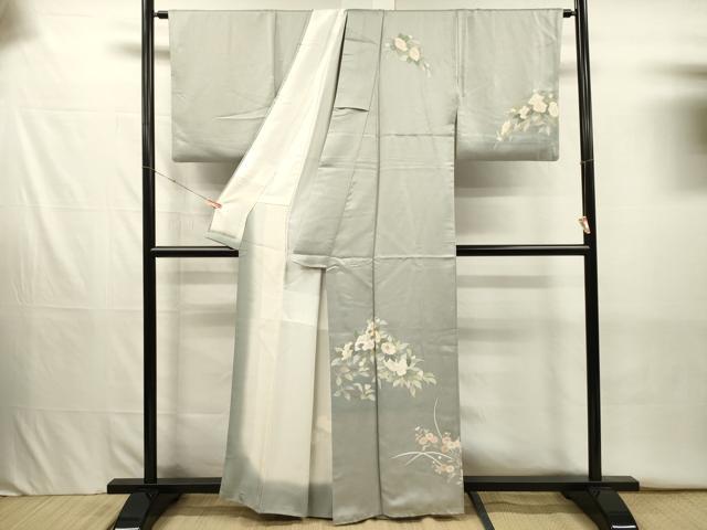 平和屋着物■訪問着　刺繍　草花文　暈し染め　金銀彩　正絹　逸品　DABJ2644ya