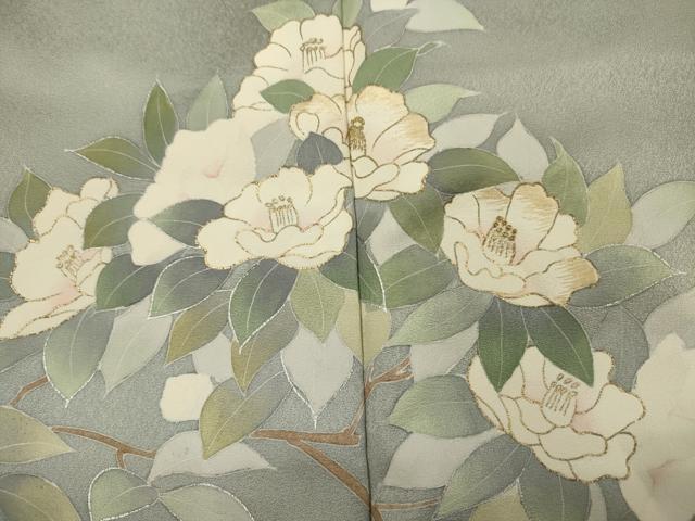 平和屋着物■訪問着　刺繍　草花文　暈し染め　金銀彩　正絹　逸品　DABJ2644ya