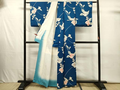 平和屋着物■上質な小紋　草花文　正絹　逸品　未使用　DABJ2645ya