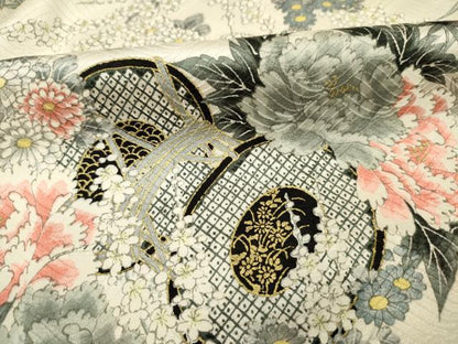 平和屋着物■上質な小紋　花鼓文　金彩　正絹　逸品　DABJ2647ya
