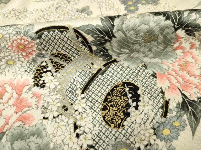 平和屋着物■上質な小紋　花鼓文　金彩　正絹　逸品　DABJ2647ya