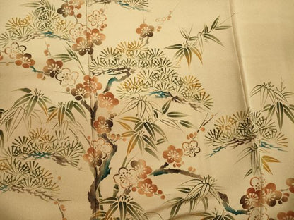 平和屋着物■訪問着　松竹梅　暈し染め　正絹　逸品　DABJ2648ya