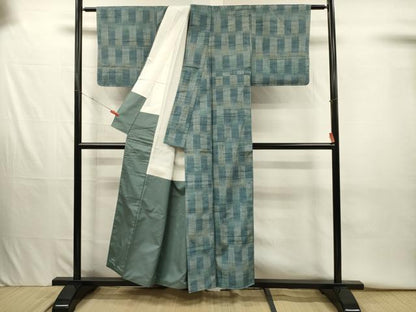 平和屋着物■上質な紬　抽象文様　正絹　逸品　未使用　DABJ2651ya