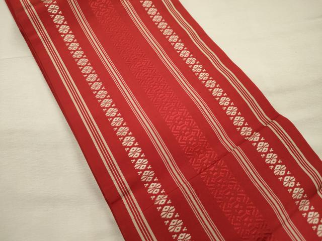 平和屋着物◎本場筑前博多織　半幅帯　献上　正絹　逸品　DABJ2660ya