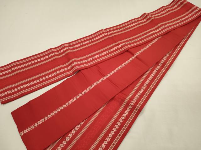 平和屋着物◎本場筑前博多織　半幅帯　献上　正絹　逸品　DABJ2660ya