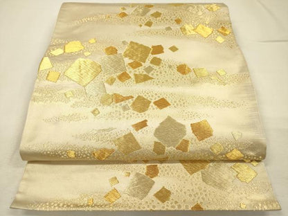 平和屋着物◎六通柄袋帯　箔散らし文　金糸　鈴乃屋扱い　正絹　逸品　DABJ2701ya