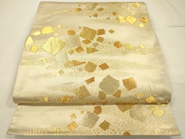 平和屋着物◎六通柄袋帯　箔散らし文　金糸　鈴乃屋扱い　正絹　逸品　DABJ2701ya