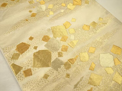 平和屋着物◎六通柄袋帯　箔散らし文　金糸　鈴乃屋扱い　正絹　逸品　DABJ2701ya