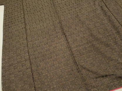 平和屋着物■上質な紬　幾何学文　正絹　逸品　DABJ2708ya
