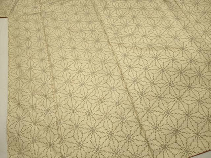 平和屋着物■上質な紬　麻の葉文様　正絹　逸品　DABJ2709ya