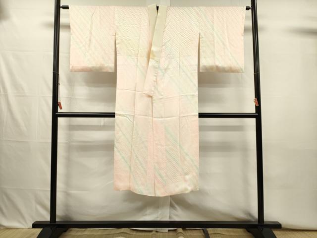 平和屋着物■長襦袢　袷　斜縞　暈し染め　正絹　逸品　DABJ2711ya