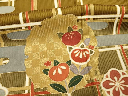 平和屋着物■訪問着　雪輪花松文　金彩　正絹　逸品　DABJ2716ya