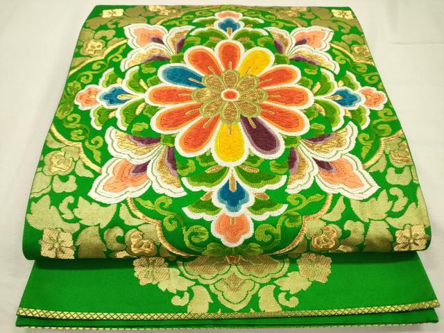 平和屋着物◎六通柄袋帯　唐織　王宮華文　金糸　正絹　逸品　DABJ2730ya