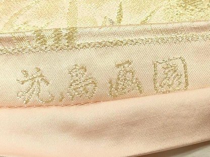 平和屋着物◎六通柄袋帯　唐織　花鳥画園　九百錦　金銀糸　正絹　逸品　DABJ2733ya