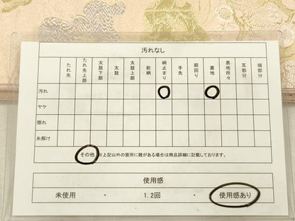 平和屋着物◎六通柄袋帯　唐織　花鳥画園　九百錦　金銀糸　正絹　逸品　DABJ2733ya