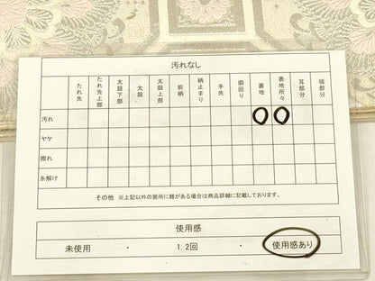 平和屋着物◎六通柄袋帯　唐織　正倉院花文　銀糸　正絹　逸品　DABJ2735ya