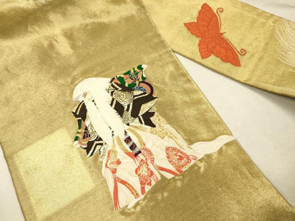 平和屋着物◎九寸名古屋帯　歌舞伎　金銀糸　正絹　逸品　DABJ2749ya