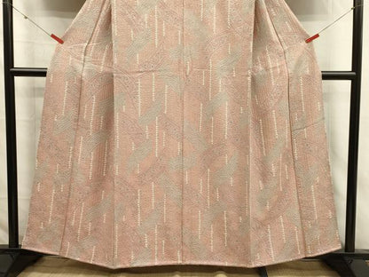 平和屋着物■上質な小紋　総絞り　幾何学文　正絹　逸品　DABJ2753ya