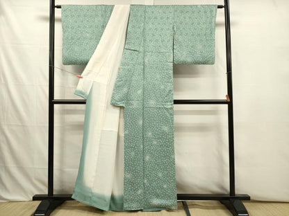 平和屋着物■上質な小紋　総絞り　霞文　正絹　逸品　DABJ2756ya