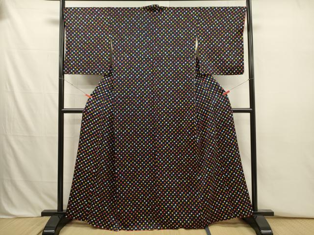 平和屋着物■上質な小紋　総絞り　あられ文　正絹　逸品　DABJ2757ya